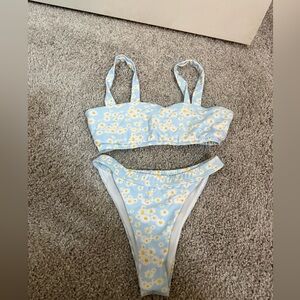 SHEIN Blue and Yellow Floral Bikini